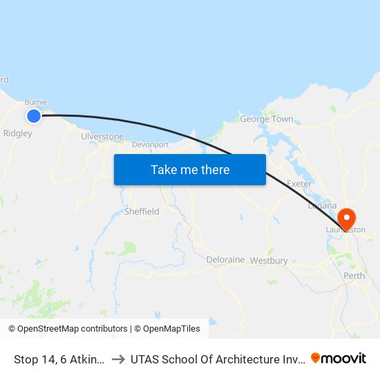 Stop 14, 6 Atkins Dr to UTAS School Of Architecture Inveresk map