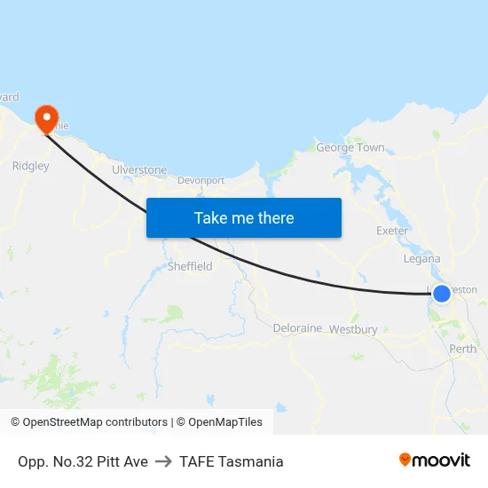 Opp. No.32 Pitt Ave to TAFE Tasmania map