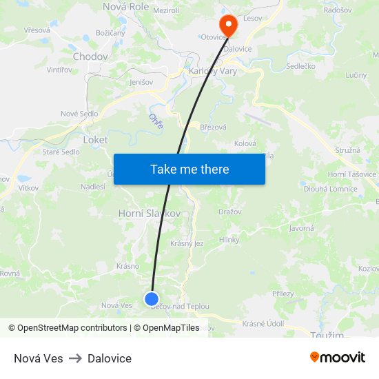 Nová Ves to Dalovice map