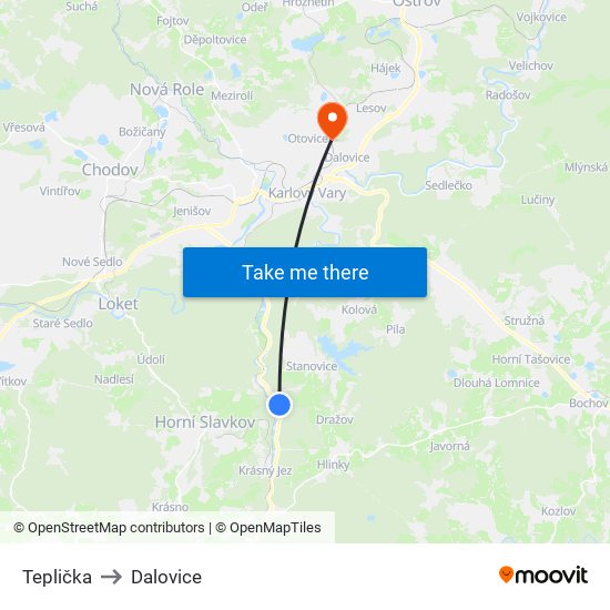 Teplička to Dalovice map