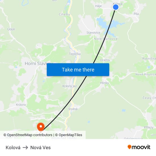 Kolová to Nová Ves map