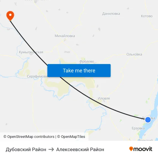 Дубовский Район to Алексеевский Район map
