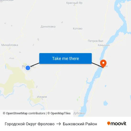 Городской Округ Фролово to Быковский Район map