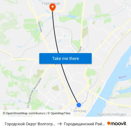 Городской Округ Волгоград to Городищенский Район map