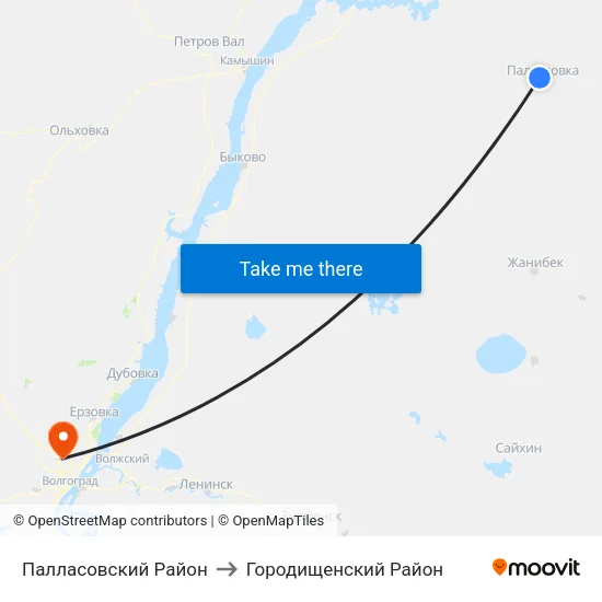 Палласовский Район to Городищенский Район map