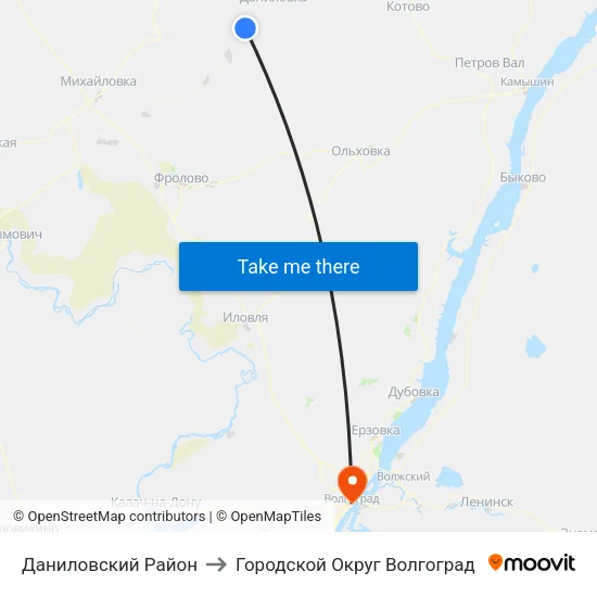 Даниловский Район to Городской Округ Волгоград map