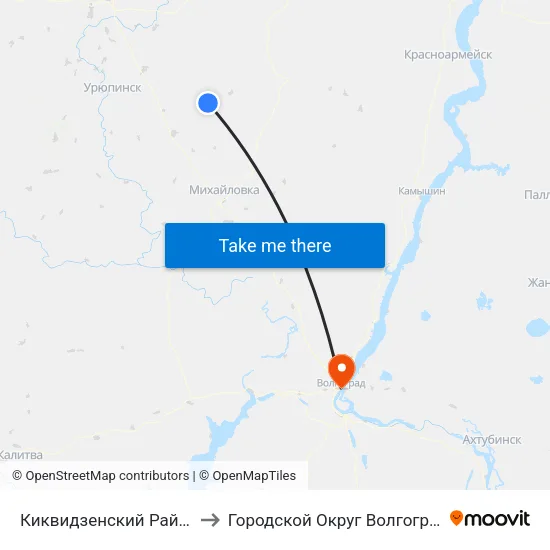 Киквидзенский Район to Городской Округ Волгоград map