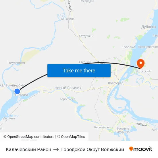 Калачёвский Район to Городской Округ Волжский map