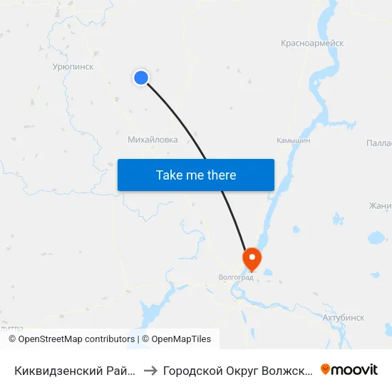 Киквидзенский Район to Городской Округ Волжский map