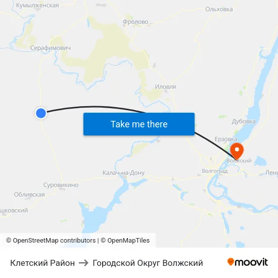 Клетский Район to Городской Округ Волжский map