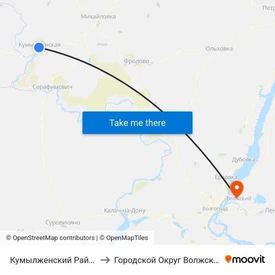 Кумылженский Район to Городской Округ Волжский map
