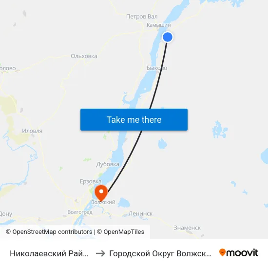 Николаевский Район to Городской Округ Волжский map