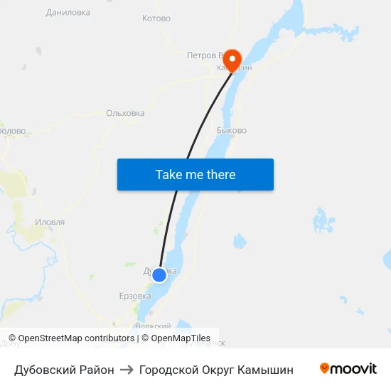 Дубовский Район to Городской Округ Камышин map