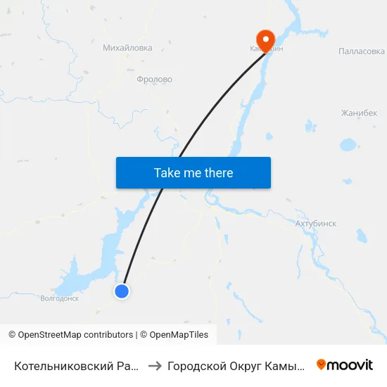 Котельниковский Район to Городской Округ Камышин map