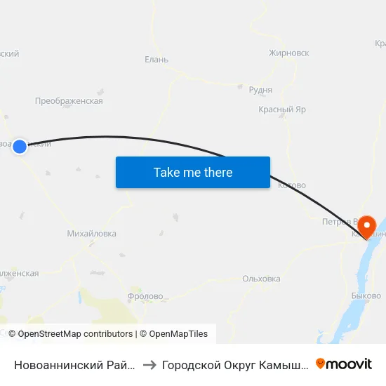 Новоаннинский Район to Городской Округ Камышин map