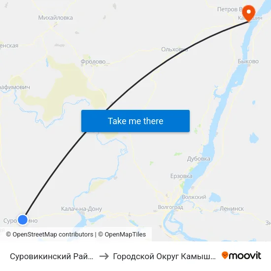 Суровикинский Район to Городской Округ Камышин map