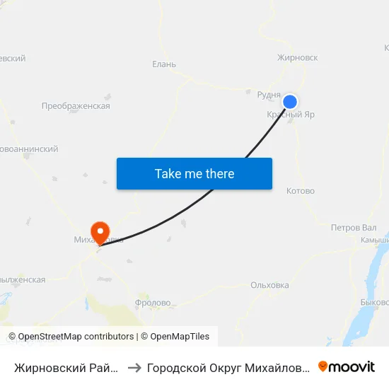 Жирновский Район to Городской Округ Михайловка map