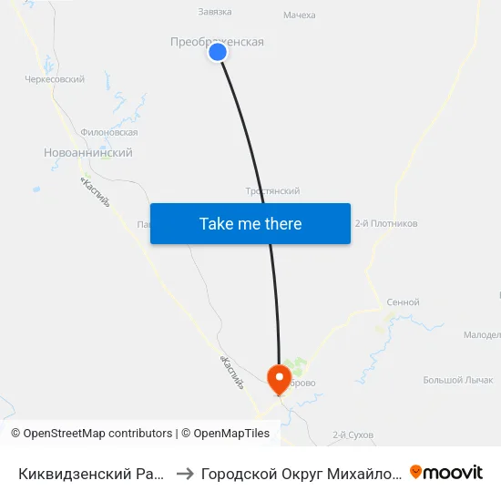 Киквидзенский Район to Городской Округ Михайловка map