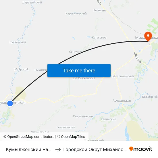 Кумылженский Район to Городской Округ Михайловка map