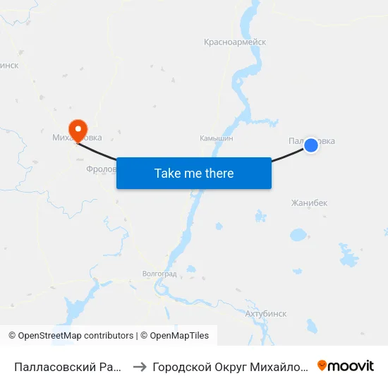 Палласовский Район to Городской Округ Михайловка map