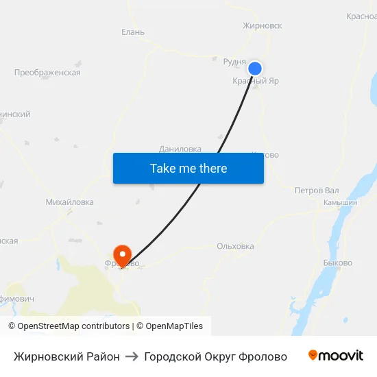 Жирновский Район to Городской Округ Фролово map