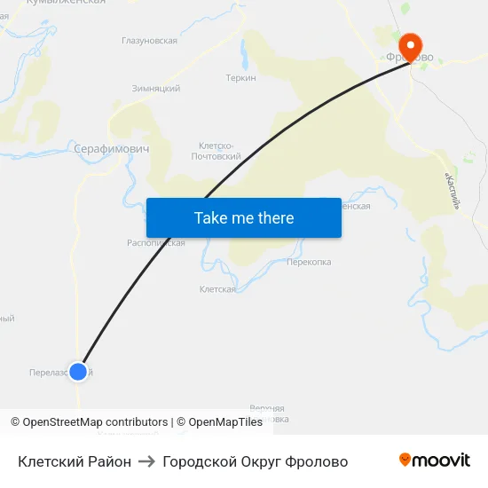 Клетский Район to Городской Округ Фролово map