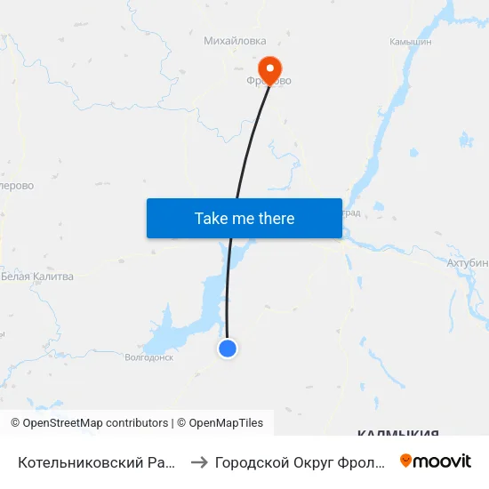 Котельниковский Район to Городской Округ Фролово map