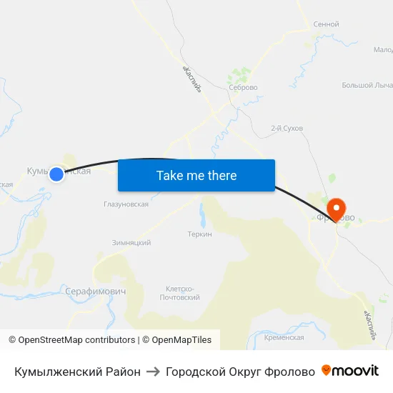 Кумылженский Район to Городской Округ Фролово map