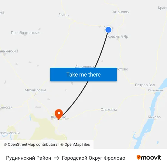Руднянский Район to Городской Округ Фролово map
