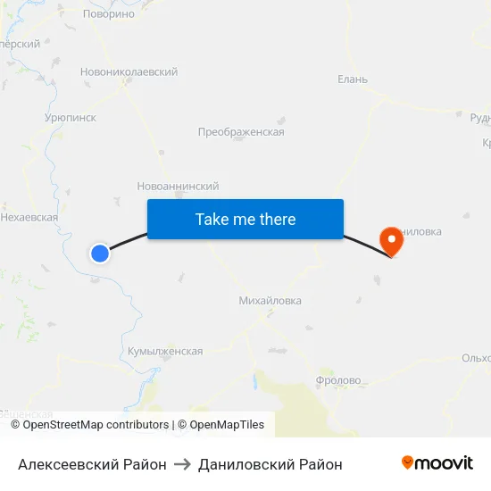 Алексеевский Район to Даниловский Район map