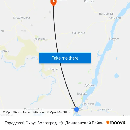 Городской Округ Волгоград to Даниловский Район map