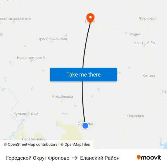 Городской Округ Фролово to Еланский Район map