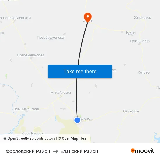Фроловский Район to Еланский Район map