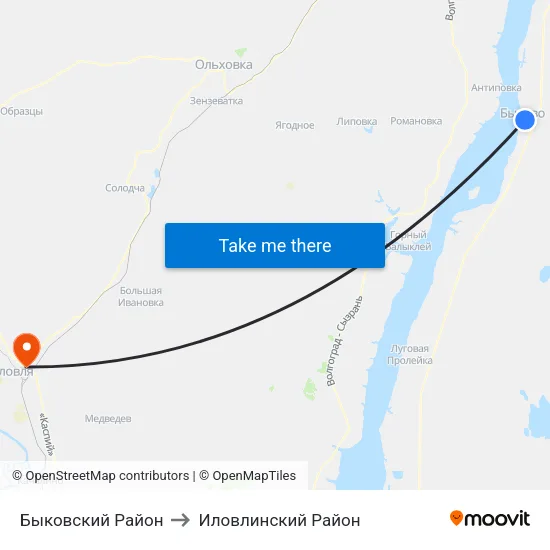 Быковский Район to Иловлинский Район map