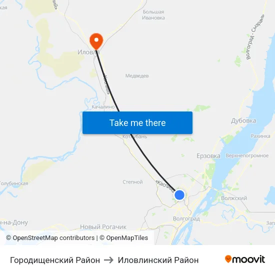 Городищенский Район to Иловлинский Район map