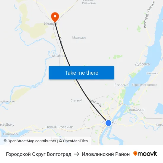 Городской Округ Волгоград to Иловлинский Район map