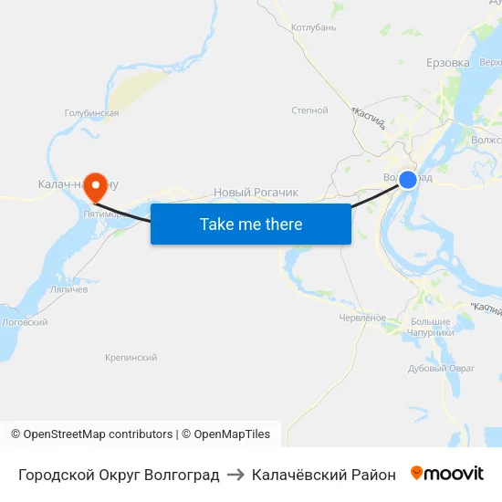 Городской Округ Волгоград to Калачёвский Район map