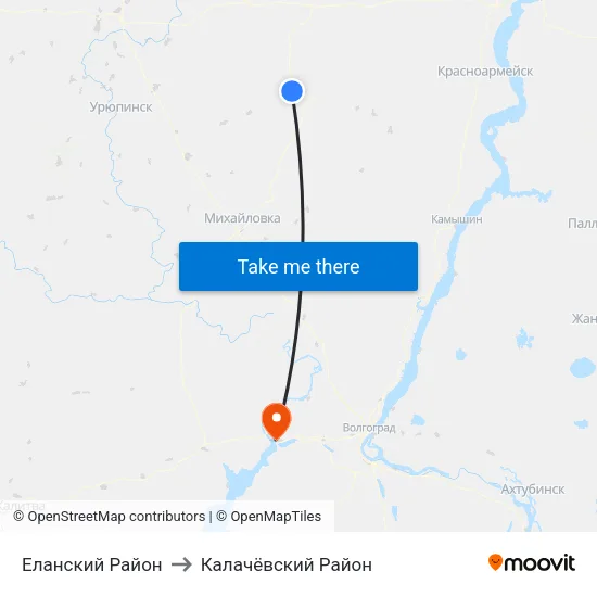 Еланский Район to Калачёвский Район map