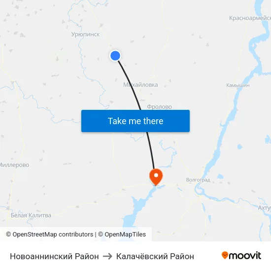 Новоаннинский Район to Калачёвский Район map