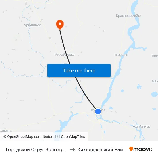 Городской Округ Волгоград to Киквидзенский Район map