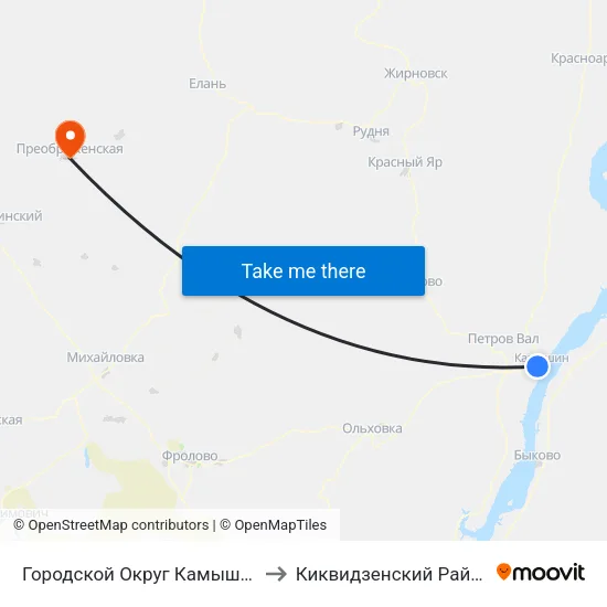 Городской Округ Камышин to Киквидзенский Район map
