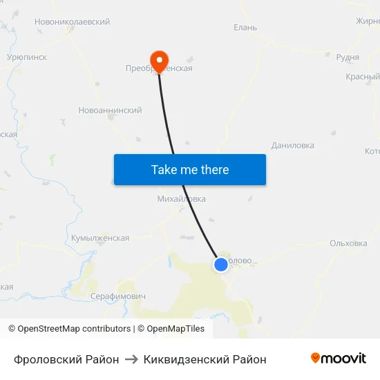 Фроловский Район to Киквидзенский Район map