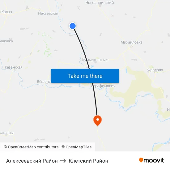 Алексеевский Район to Клетский Район map