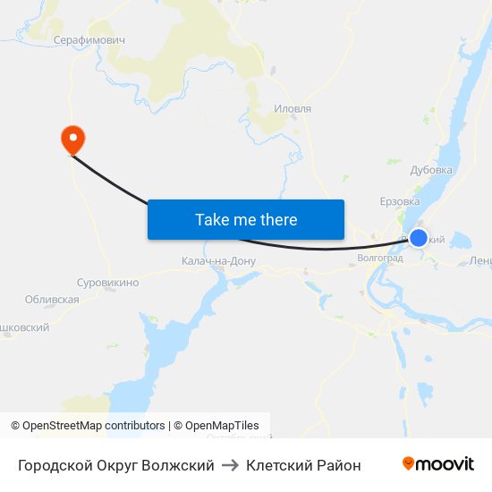 Городской Округ Волжский to Клетский Район map