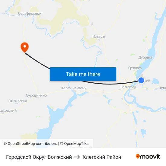 Городской Округ Волжский to Клетский Район map