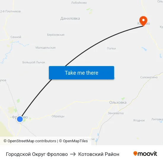 Городской Округ Фролово to Котовский Район map