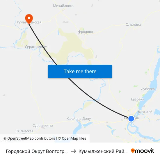 Городской Округ Волгоград to Кумылженский Район map