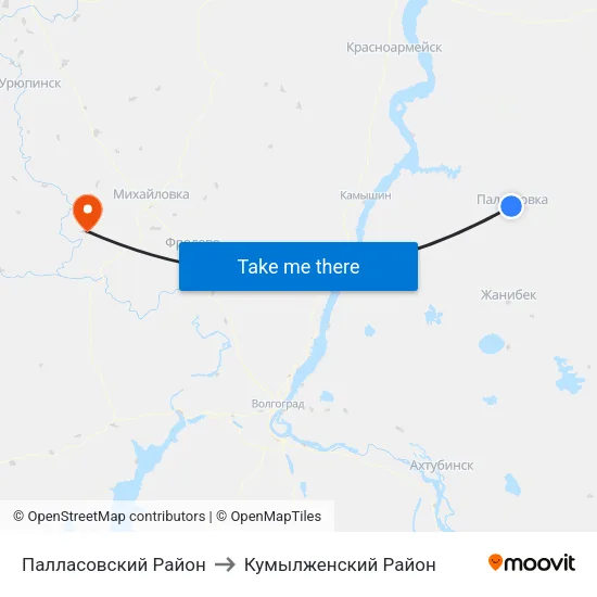Палласовский Район to Кумылженский Район map