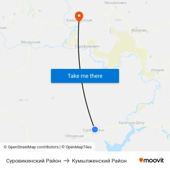 Суровикинский Район to Кумылженский Район map