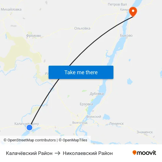 Калачёвский Район to Николаевский Район map